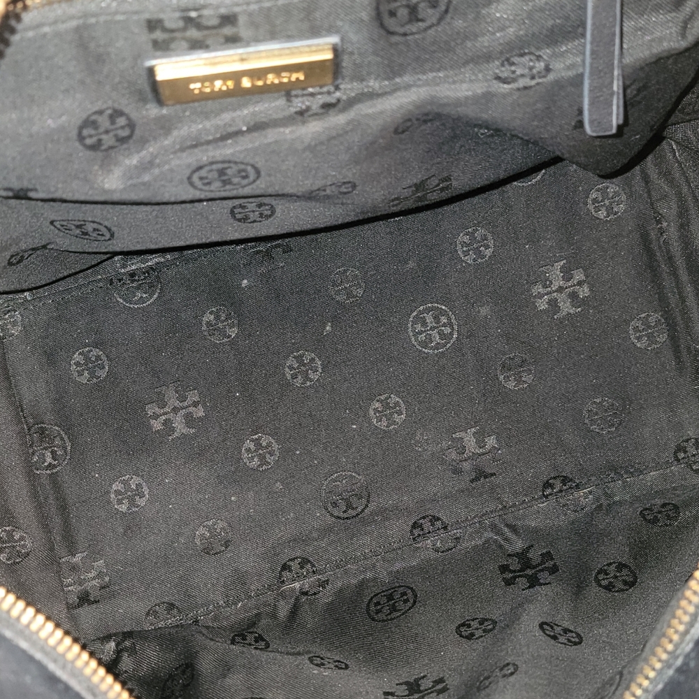 Tory Burch Black Leather Quilled Satchel Crossbody Gold Hardware - Picture 8 of 11